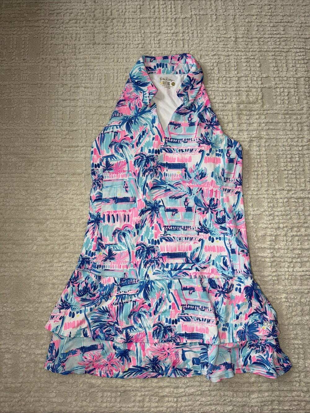 Lilly Pulitzer Dania Dress - UPF 50 - Ravello Blue Perfect Match Print - Sz XS